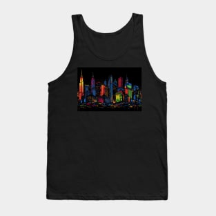 New York Retro Chic 1980s Fashion-Inspired Cityscape Tank Top